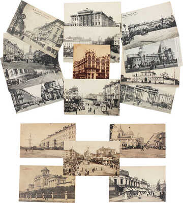 Подборка из 100 открыток с видами г. Москвы и Московской области, а также с рекламными объявлениями московских фирм и магазинов. [1900-1920-е]: